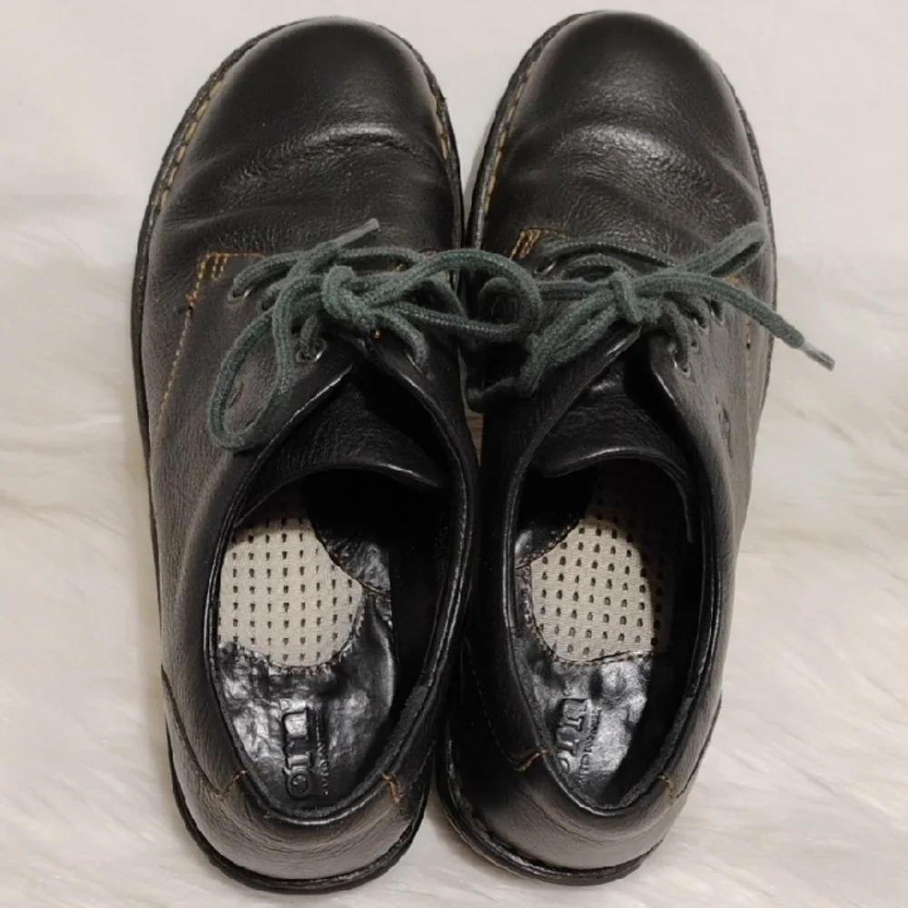 (#47) SALE! Born Black Leather Oxfords Women's Shoes 7.5 Worn 3X Max